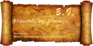 Bleszkány Ilona névjegykártya